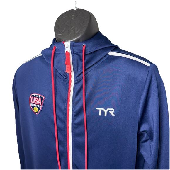Team USA Water Polo Olympic Jacket Womens SM Sports Hoodie Sweatshirt Blue TYR - Picture 2 of 10